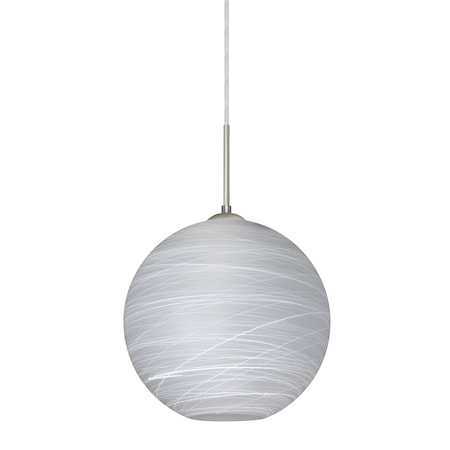 Coco 10 Pendant, Cocoon, Satin Nickel Finish, 1x60W Incandescent